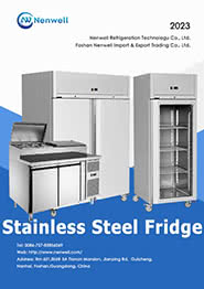 Catalogue for stainless steel Kitchen Refrigerators including reach-in and salad sandwich pizza tables